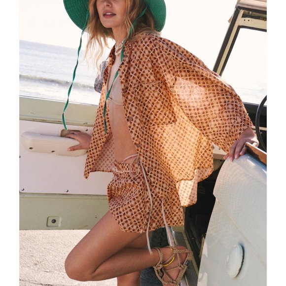 Free People Care FP Linen Daydreamer Set / Sand Combo - Picture 3 of 6